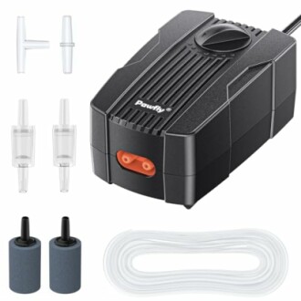 Aquarium air pump kit with accessories.