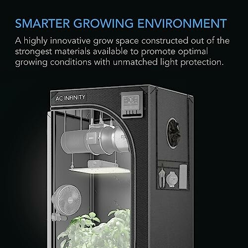 Innovative grow tent with plants and ventilation system